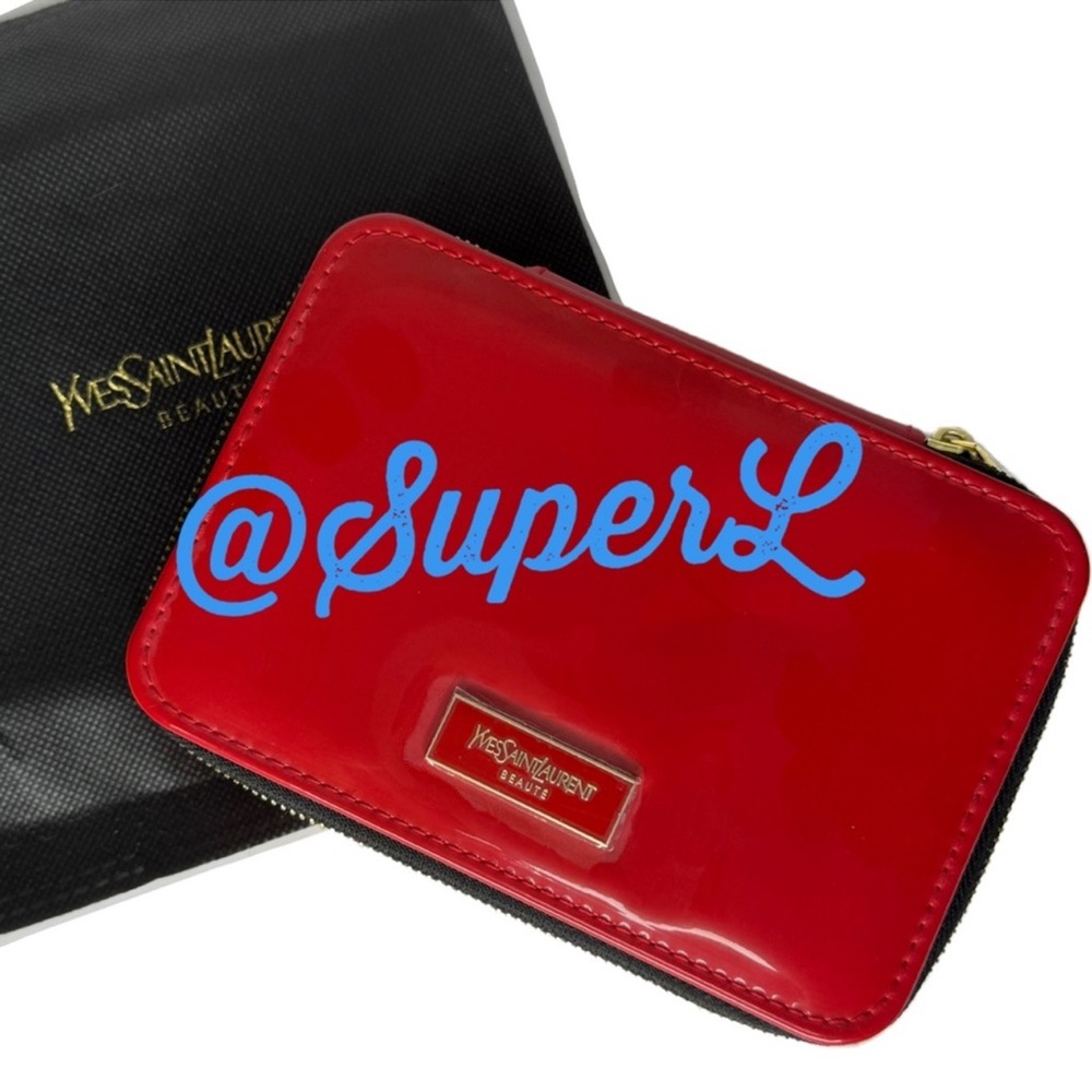 NEW YSL Yves Saint Laurent Beauty Rouge Vanity Case Makeup Bag Red - Picture 6 of 7